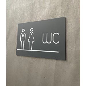 Mat Antrasit Lux Wc Yönlendirme Levhası