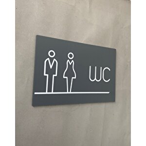 Mat Antrasit Lux Wc Yönlendirme Levhası