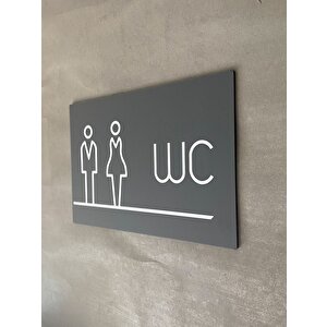 Mat Antrasit Lux Wc Yönlendirme Levhası