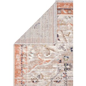 Cool Halı Zaraf Turuncu Klasik Göbekli Etnik Desen  Vintage Halı Oturma Odası Salon İnce Yazlık Halı