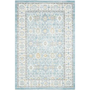 Zaraf Su Yeşili Etnik Desen Eskitme Vintage Ev Oda Halısı Oturma Odası Salon İnce Halı 200x300 cm