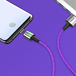 Baseus Catxc-b05 Zinc Magnetic Usb Kablo Şarj Usb Type-c Başlık 2.0a 2 M - Mor