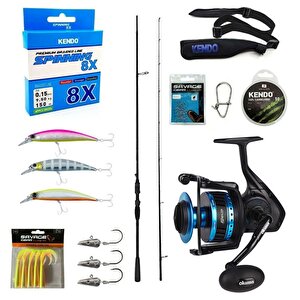 Yek Outdoor Profesyonel Okuma Spin Seti Okuma Psycho Stick Game 243cm Ex-fast 15-40gr 2 Parça Olta Kamışı&okuma Azores Zxp-4000 6+
