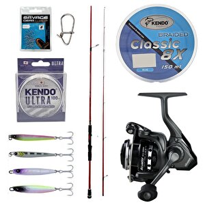 Yekoutdoor Lrf Ji̇g Seti Okuma Red Spin 7'6'' 228 Cm 3-15 Gr 2 Parça&okuma Acuador Acu-1000a 3+1bb Olta Makinesi