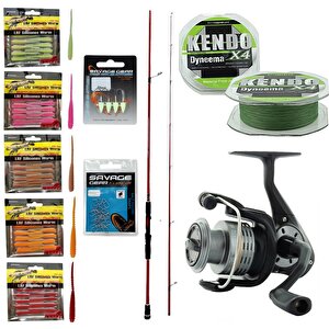 Yekoutdoor Silikonlu Lrf Seti Okuma Red Spin 7'6'' 228 Cm 3-15 Gr 2 Parça&okuma Revenger Rv-25 Fd Olta Makinesi