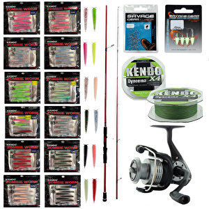 Yekoutdoor Silikonlu Lrf Seti Okuma Red Spin 7'6'' 228 Cm 3-15 Gr 2 Parça&okuma Revenger Rv-25 Fd Olta Makinesi
