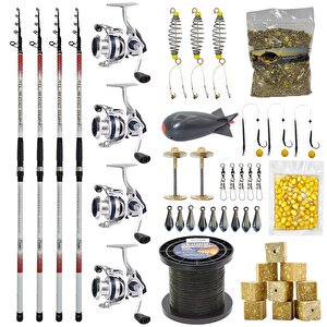 Yekoutdoor Full Çeşit 4'lü Okuma Göl Seti Kendo Atlantic Surf 4.20m 100-250gr Olta Kamışı&okuma Aria-5000a 1bb Olta Makinesi