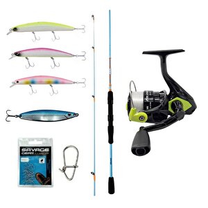 Yekoutdoor Okuma Spin Olta Seti Okuma Fuel Spin 2,74 Cm 7-30 Gr 2 Parça Spin Kamışı&okuma Fin Chaser X Fnx-40ng Green 1bb Olta Mak