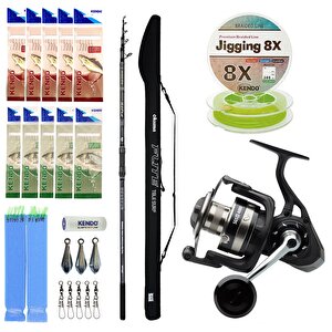 Yekoutdoor Profesyonel Yemli Olta Seti Okuma Flite Tele Surf 420cm 100-200gr 5 Parça Olta Kamışı&savage Gear Sgs8 8000 Fd 8+1bb Ol