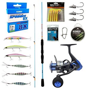 Yekoutdoor Profesyonel Spin Olta Seti Okuma Fuel Spin 2,74 Cm 7-30 Gr 2 Parça Spin Kamışı-okuma Safina Sw-x Snw-3000a 4+1bb Olta M