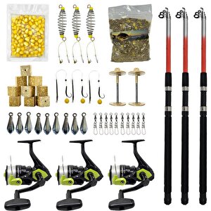 Yekoutdoor 3'lü  Göl Olta Seti Kendo Elbe 3.50m 70-150gr Olta Kamışı&okuma Fin Chaser X Fnx-60ng 1bb Olta Makinesi