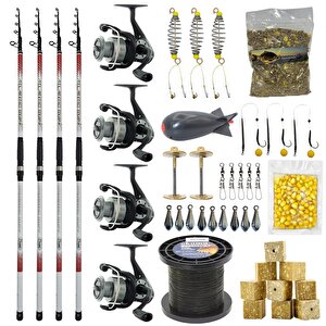 Yekoutdoor Full Çeşit 4'lü Okuma Göl Seti Kendo Atlantic Surf 4.20m 100-250gr Olta Kamışı&okuma Revenger Rv-65 Fd Olta Makinesi