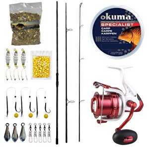 Yekoutdoor Profesyonel Göl Oltası Seti Prologic C-series 13ft 390cm 3 Parça&okuma Wave X-8000 3+1bb Olta Makinesi