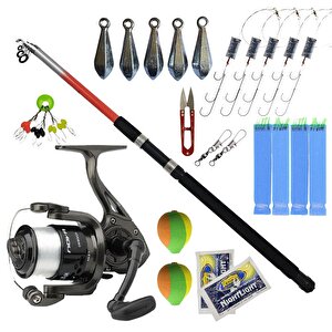 Tam Takım Olta Seti Dam Nova 6000 Fd 1bb 210m/0.40mm Olta Makinesi-kendo Elbe 3.50m 70-150gr Olta Kamışı-5 Adet Çinekop Takımı-4 Ç