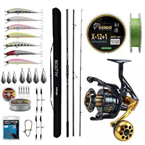 Yekoutdoor Yüksek Performans Okuma Olta Seti Okuma Alijos Surf 435 Cm 100+250 Gr 3 Parça&okuma Salina Sa-6000ha Blue 6+1bb Olta Ma