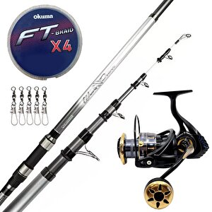 Yek Outdoor Hazır Surf Olta Seti Okuma Wave Power Tele Surf 4.20 Cm 100-200 Gr Surf Kamışı&kendo Black Bass Gp6000 5+1bb Olta Maki