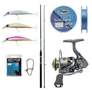 Yek Outdoor Spin Olta Seti Okuma G-power Spin 240cm 15-40 Gr Spin Kamışı&kendo Suro Gr4000 5+1bb Olta Makinesi