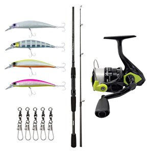 Yekoutdoor Spin Olta Seti Okuma Wave Power 8'0 2.44 Cm 15-40 Gr 2 Parça Spin Kamışı&okuma Fin Chaser X Fnx-40ng Blue 1bb Olta Maki