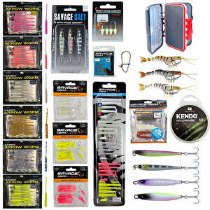 Yek Outdoor Savage Gear 172 Parça Yüksek Kalite Lrf Yapay Silikon & Jig Yem Seti - Full Çeşit