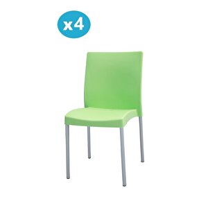 Mt-cf875 Vortice Plastik Bahçe Balkon Sandalye 4'lü Set Yeşil