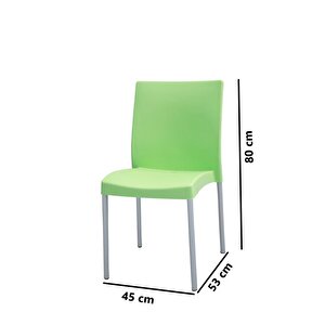 Mt-cf875 Vortice Plastik Bahçe Balkon Sandalye 4'lü Set Yeşil