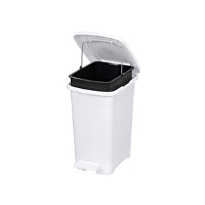 Elf-i̇343 Slim Pedallı Plastik Çöp Kovası İç Kovalı 15 Lt Beyaz