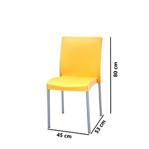 Mt-cf875 Vortice Plastik Bahçe Balkon Sandalye 4'lü Set Sarı - Gold