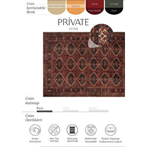 Private Bordo Eskitme Vintage Halı Etnik Desen Dokuma Şönil Halı Yıkanabilir Salon Halısı 300x400 cm