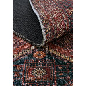 Cool Halı Private Bordo Eskitme Vintage Halı Etnik Desen Dokuma Şönil Halı Yıkanabilir Salon Halısı