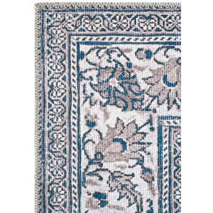 Cool Halı Private Lacivert Eskitme Vintage Halı Yolluk Şönil Yıkanabilir Göbekli Klasik Salon Halısı