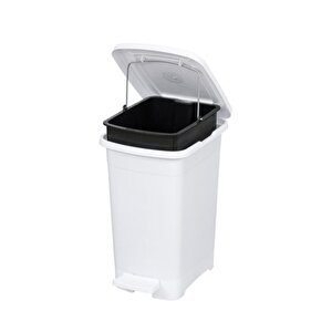 Elf-i̇342 Slim Pedallı Plastik Çöp Kovası İç Kovalı 25 Lt Beyaz