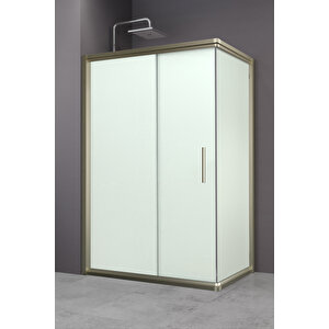 Minesota Temperli 6 Mm Dikdörtgen Cam Duşakabin Bronz Profil Kumlama Cam 90x120 cm