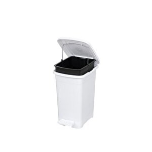 Elf-i̇344 Slim Pedallı Plastik Çöp Kovası İç Kovalı 8 Lt Beyaz