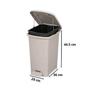Elf-i̇342 Slim Pedallı Plastik Çöp Kovası İç Kovalı 25 Lt Gri