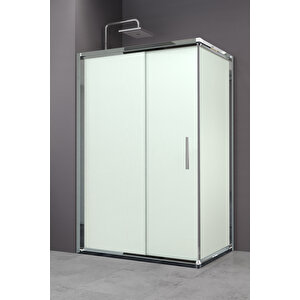 Minesota Temperli 6 Mm Dikdörtgen Cam Duşakabin Ultra Parlak Krom Profil Kumlama Cam 70x110 cm