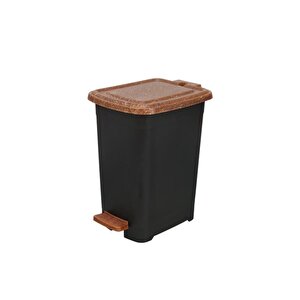 Elf-w343 15 Litre Ahşap Desenli Slim Plastik Pedallı Çöp Kovası İç Kovasız