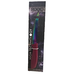 Titanyum Lazer Kesim Bıçak 4 Lü - Çok Amaçlı Yemek - Sebze Bıçağı 23,5 Cm.t001bordo