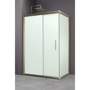 Minesota Temperli 6 Mm Dikdörtgen Cam Duşakabin Bronz Profil Kumlama Cam 100x150 cm
