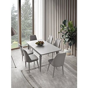 Kestel Mdf Açilir Yemek Masasi+6 Sandalye