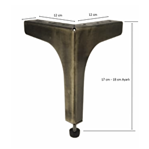 4 Adet Klas Ayak Metal 17 Cm Antik Mobilya Koltuk Ayağı