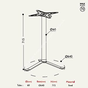 Toplanır Masa Ayağı 11.508 - Taban Çapı 64cm