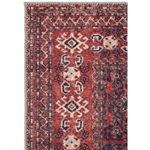 Cool Halı Private Bordo Eskitme Vintage Halı Etnik Desen Otantik Şönil Halı Yıkanabilir Salon Halısı