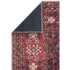 Cool Halı Private Bordo Eskitme Vintage Halı Etnik Desen Otantik Şönil Halı Yıkanabilir Salon Halısı