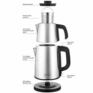 Ctm-125 Tealine Paslanmaz Çelik Çay Makinesi - İnox