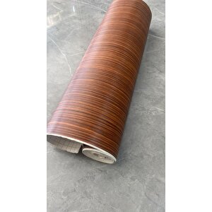 45cm X 10 Metre 1 Rulo Folyo Yapışkanlı Kestane Ahşap Görünümlü Mutfak Duvar Kaplama Folyosu Kağıdı