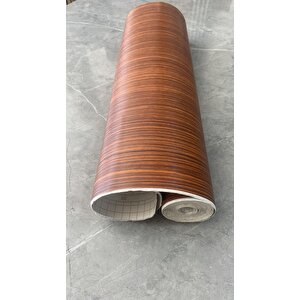 45cm X 10 Metre 1 Rulo Folyo Yapışkanlı Kestane Ahşap Görünümlü Mutfak Duvar Kaplama Folyosu Kağıdı