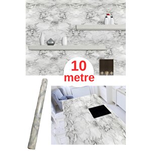 67cm X 10 Metre 1 Adet Yapışkanlı Rulo Mermer Desenli Görünümlü Mutfak Duvar Kaplama Folyosu Kağıdı