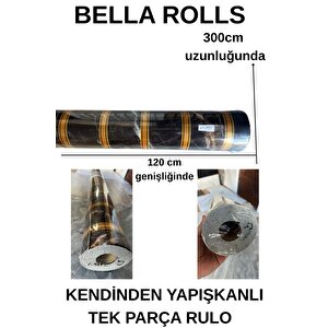 120cmx300cm Tek Parça Yapışkanlı Rulo Gold Mermer Desenli Parlak Duvar Paneli Kağıdı Florya Qm0139