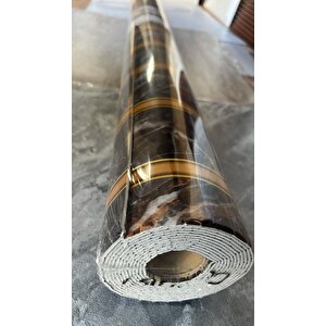 120cmx300cm Tek Parça Yapışkanlı Rulo Gold Mermer Desenli Parlak Duvar Paneli Kağıdı Florya Qm0139