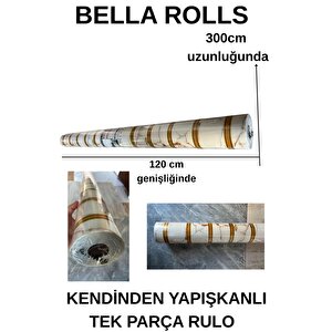 120cmx300cm Tek Parça Yapışkanlı Rulo Gold Beyaz Mermer Desenli Duvar Paneli Kağıdı Fatih Qm0135
